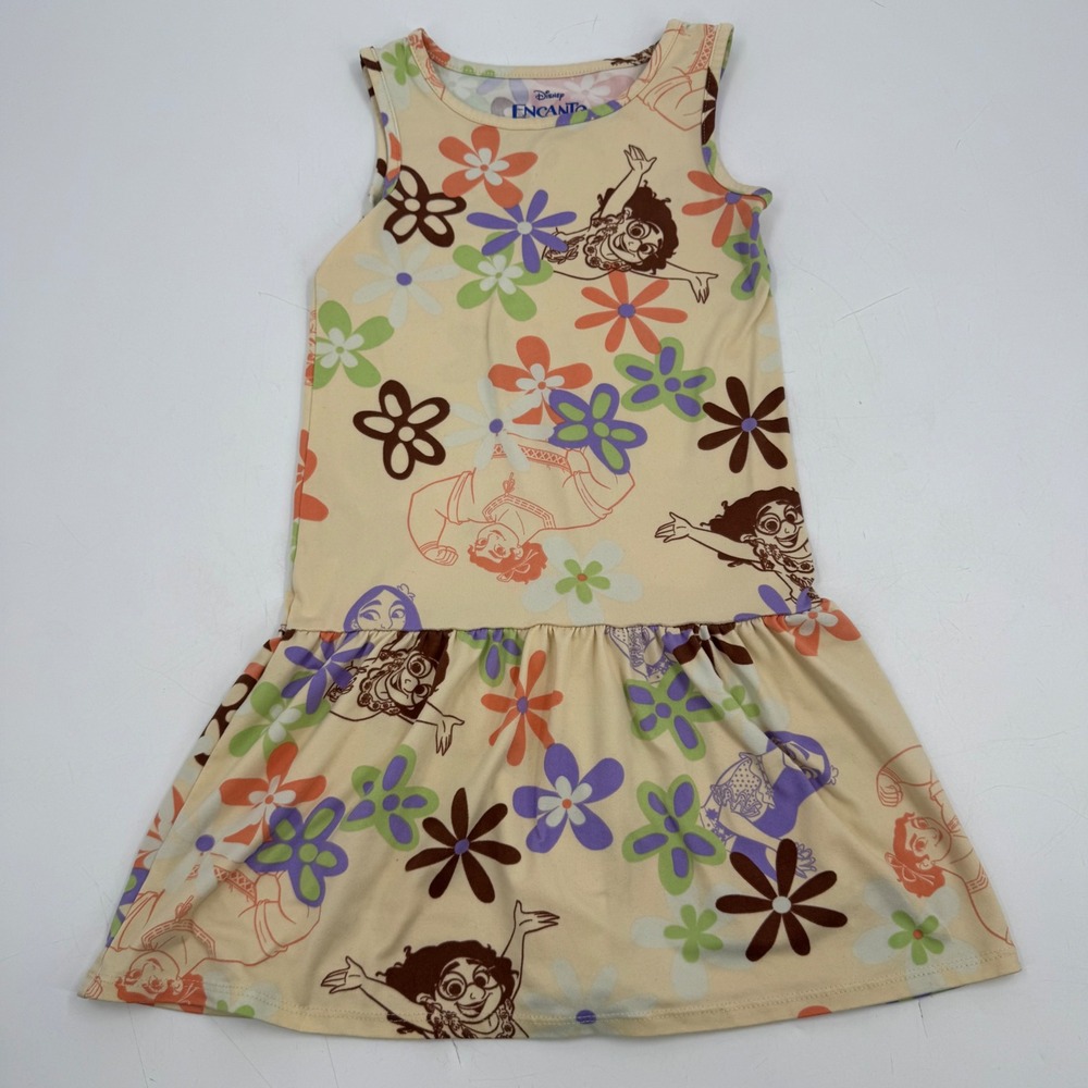 Disney Encanto Mirabel Isabela Dolores Kids Dress Size S 6-6X Flowers Characters